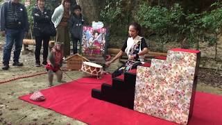 紅葉の書写山で猿回し！ハルちゃんありがとう！