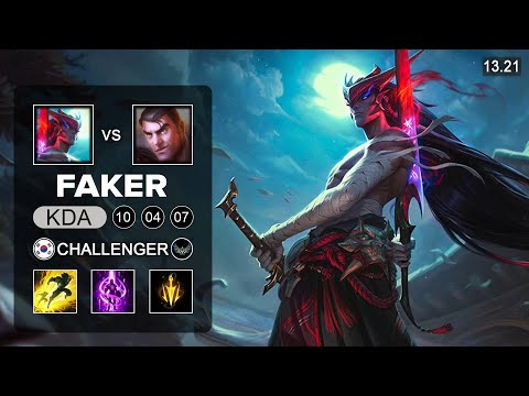 Faker Yone vs Jayce Mid - KR Challenger - Patch 13.21 Season 13