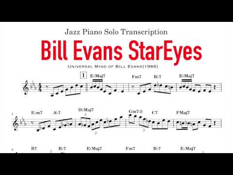 Bill Evans Jazz Piano solo Transcription 【Star Eyes】full