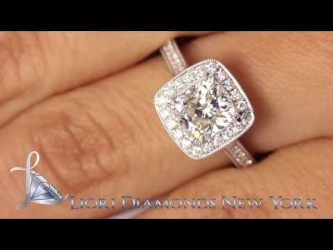 ER-SOLD-154 - 2.43 Carat G-SI1 Cushion Cut Vintage Style Natural Diamond Engagement Ring 18k