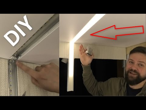 light line in the stretch ceiling and wall DIY