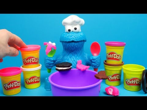 Play Doh Kookiemonster gaat koekjes eten | Family Toys Collector