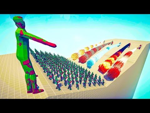 100x ZOMBIE + GIANT vs 5x EVERY GOD -🏹 Totally Accurate Battle Simulator TABS