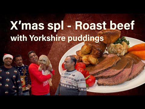 Roast beef with Yorkshire puddings, roast potatoes and gravy - with Chef Binoj | English subtitles