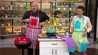 Prepology 2-in-1 Apron w/ Built in Oven Mitts on QVC