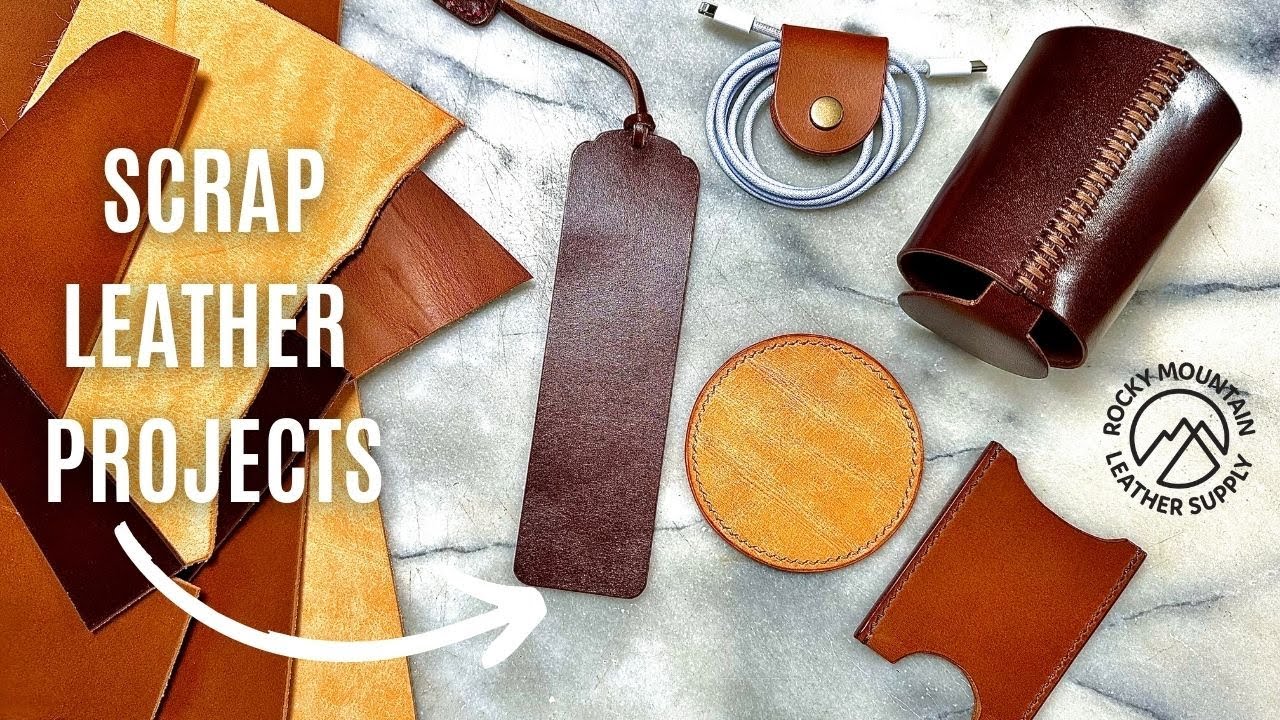 5 BEGINNER LEATHER PROJECTS FROM SCRAPS | Downloadable patterns | Using Remnant Leather | Hyper ASMR