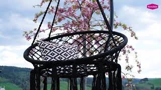 Závesné kreslo, čierne, AMADO 2 NEW