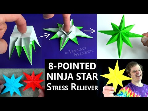 Origami 8-Pointed Ninja Star🎇 Stress Reliever