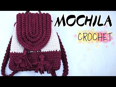 BOLSO CROCHET MOCHILA TRAPILLO ????