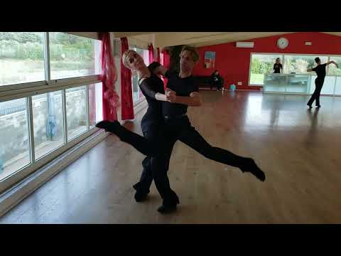 Oksana Zaver & Mirko Gozzoli. Lessons. International Tango. Lesson with Mirko. Slower speed.
