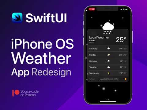 SwiftUI weather app Particles rain and snow