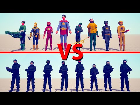 DC Team vs SWAT Team - Totally Accurate Battle Simulator TABS