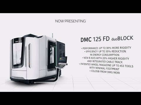 Вертикальный фрезерный пятиосевой обрабатывающий центр с ЧПУ DMG MORI DMU 125 FD monoBLOCK - Видео c Youtube №1