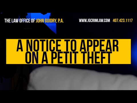Notice to Appear for Shoplifting
