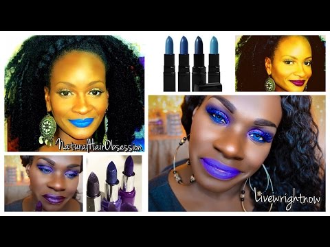 Bold Lips:Blue & Purple Lip Combos 2015| collab with NaturalHairObsession