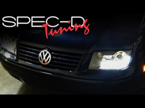 SPECDTUNING INSTALLATION VIDEO: 1999-2004 VW JETTA R8 PROJECTOR HEAD LIGHTS