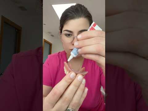 How to apply adhesive to your dentures ✅😉 #shorts