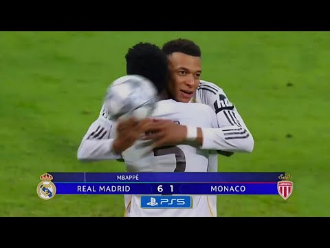 FULL HIGHLIGHT (6-1) REAL MADRID VS AS MONACO !!! UEFA CHAMPIONS LEAGUE UCL 2025/26 MBAPPE FANSCAM