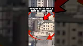 VEJA POR OUTRO ANGULO AVIÃO BATE EM PREDIO em BH #avião #react