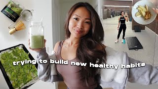 productive vlog | healthy habits, trying at home matcha, new workout plan, hair appointment & more