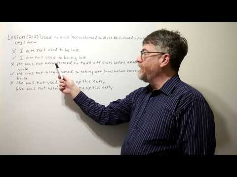 Tutor Nick P Lesson (212) The Gerund (ing) Form Must Follow Used to and Accustomed to