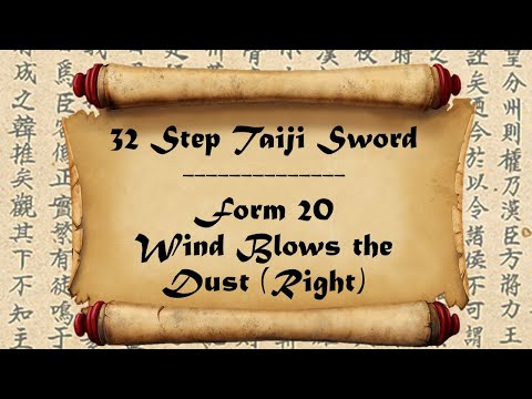 32 Taiji Sword Form - Movement 20 Wind Blows The Dust - Right