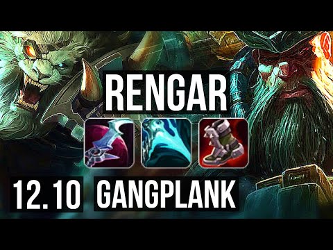 RENGAR vs GANGPLANK (TOP) | 11/0/5, 67% winrate, Legendary, Rank 12 Rengar | NA Challenger | 12.10