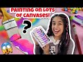 Painting on Lots of CANVASES!!!🎨😍💕 *EASIEST PAINTING*😱 | Riya's Amazing World
