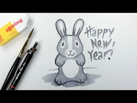 How to draw a cute baby rabbit