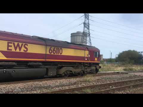 Class 66 (66110) passes South Bank
