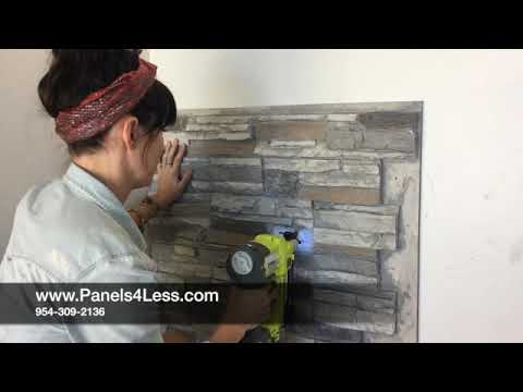 Interior Accent wall, Fake stacked stone design, lightweight Stone Wall Panels, DIY easy to install