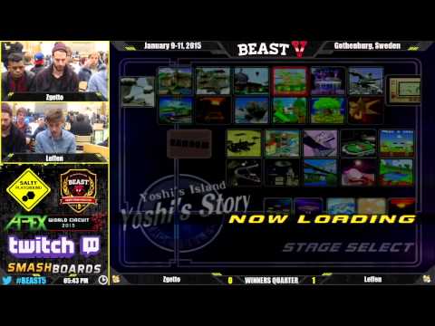 B.E.A.S.T 5 − Zgetto (Neutral) vs Leffen (Blue) − SSBM Singles Winners Quarter