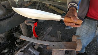 Knife Making Videos/ Turning a rusty spring scrap into a very sharp DA