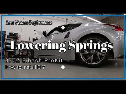 Installing Eibach Lowering Springs on a 370Z how to instructions for front & rear springs simple