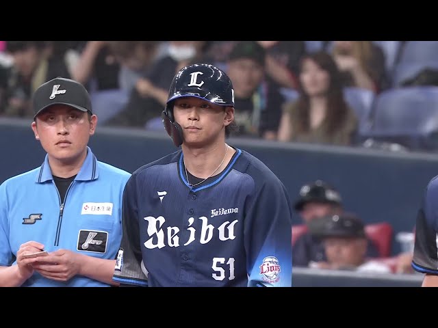 【5回表】連打で1点を返す!! ライオンズ・西川愛也 レフトへのタイムリーヒットを放つ!! 2025年7月29日 オリックス・バファローズ 対 埼玉西武ライオンズ