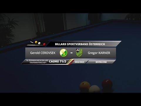 ÖSTM Cadre 71/2 2022/23 - Runde 1 - Gerold Cerovsek gg. Gregor Karner
