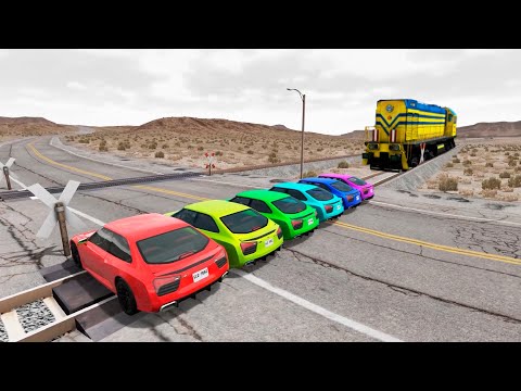 Cars vs Rails and Train | Beamng Drive