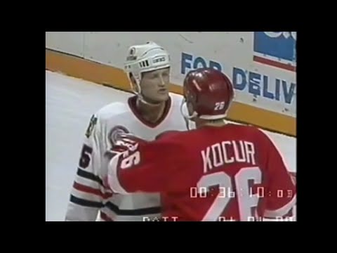 Red Wings - Blackhawks rough stuff 12/23/90