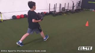 Elite Youth Athlete working to master the walking lunge movement
