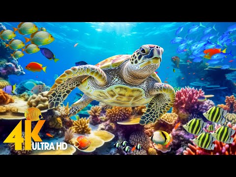 Under Red Sea 4K - Beautiful Coral Reef Fish in Aquarium, Sea Animals for Relaxation - 4K Video #61