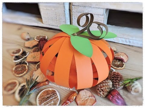 Cómo hacer una calabaza de papel o cartulina diy Halloween