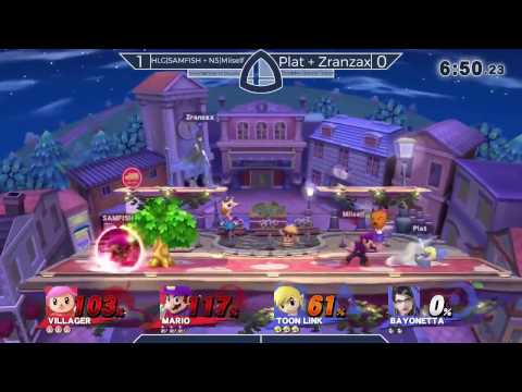 Sm4sh@Mines 48 - HLG|SAMFISH + NS|Miiself Vs. Plat + Zranzax - Doubles Round Robin