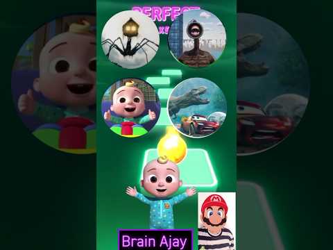 House Head, Siren Head, Cocomelon, Lightning Mcqueen X Coffin Dance Tiles Hop 418 #shorts