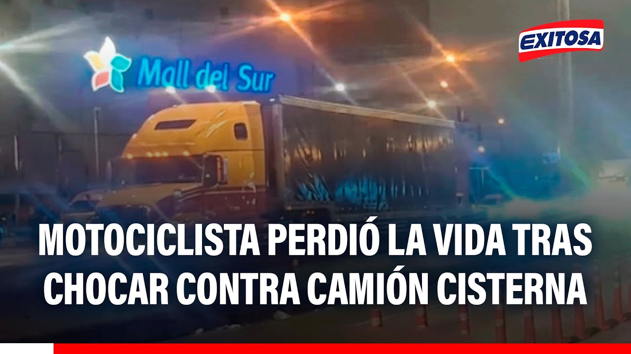 🔴🔵 Motociclista perdió la vida tras impactar contra un camión cisterna frente a Mall del Sur