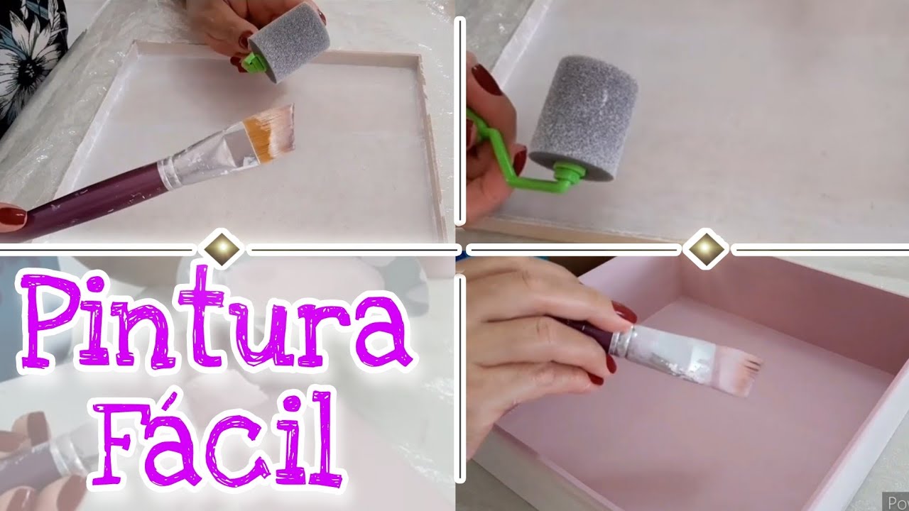 PINTURA COM PINCEL E ROLINHO | Base acrílica + Tinta PVA | Aula completa #mdf #pintura #repost