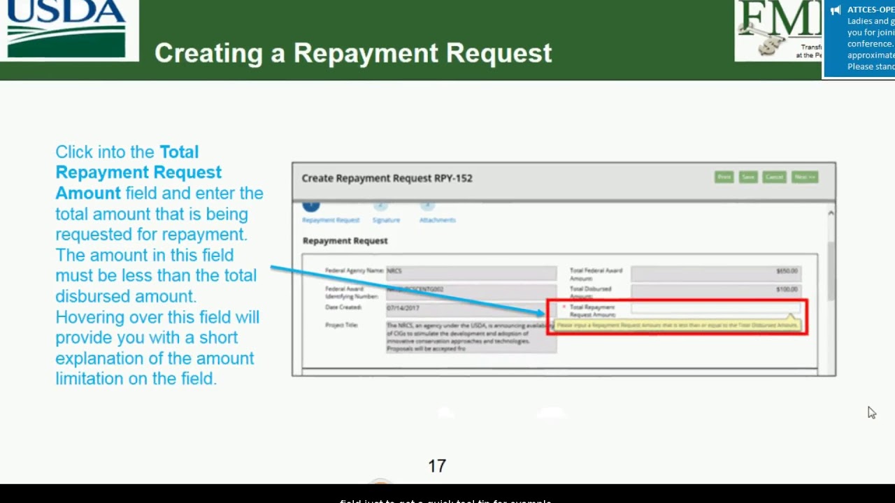ezFedGrants Training: Creating Repayment Request