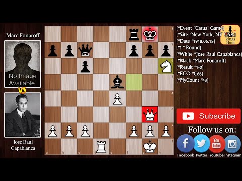 Capablanca Brilliancy Awarded Game | Capablanca vs Fonaroff (1918)