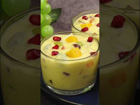 Easy Desserts | Fruit Custard Recipe | Fruit Salad With Custard Sauce | How To Make Fruit Custard