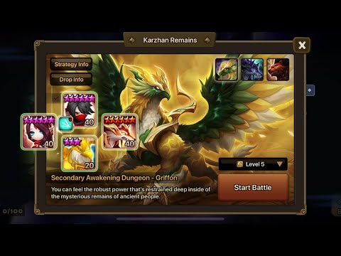 Griffon Level 5 Awakening Dungeon Fast Team (Rune Showcase) - Summoners War