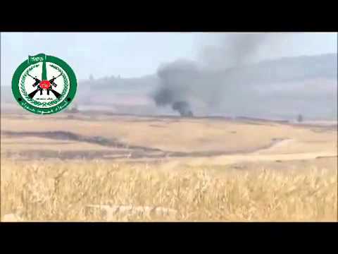 استهداف دبابة لقوات النظام بصاروخ تاو من قبل لواء عامود حوران في محافظة القنيطرة